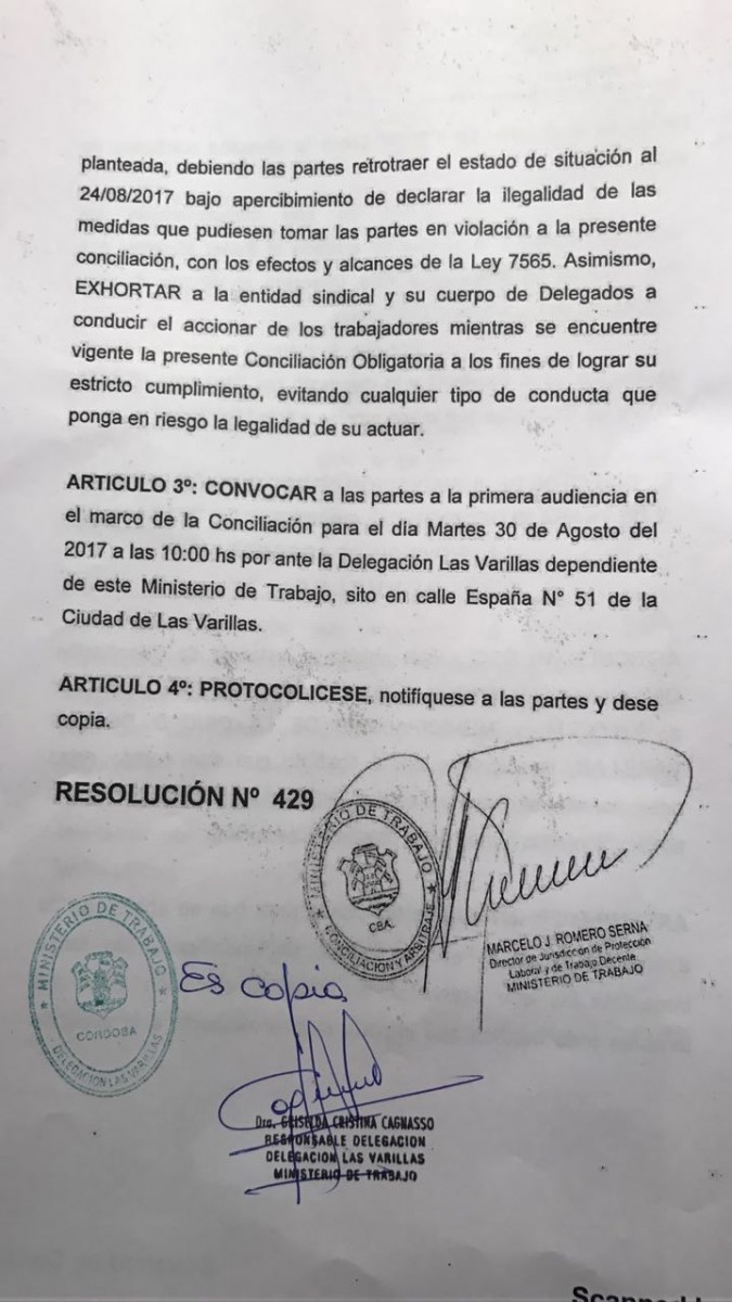 Conciliación Obligatoria en el conflicto municipal