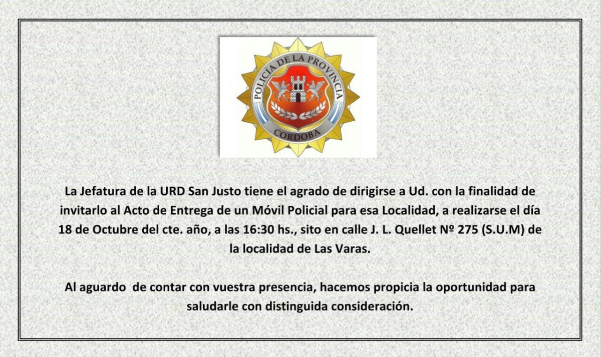 Allanamiento positivo en Sacanta, un detenido tras riña en Las Varillas y entrega de móviles policiales
