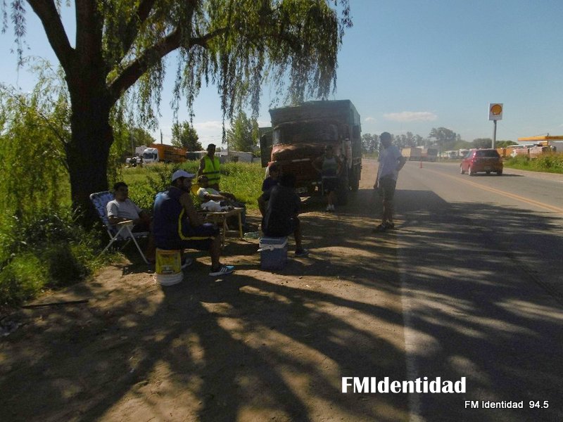 Protesta de transportistas de cereales