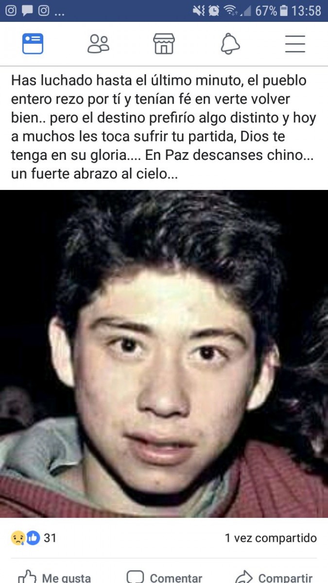 Falleció uno de los accidentados el sábado en Sacanta