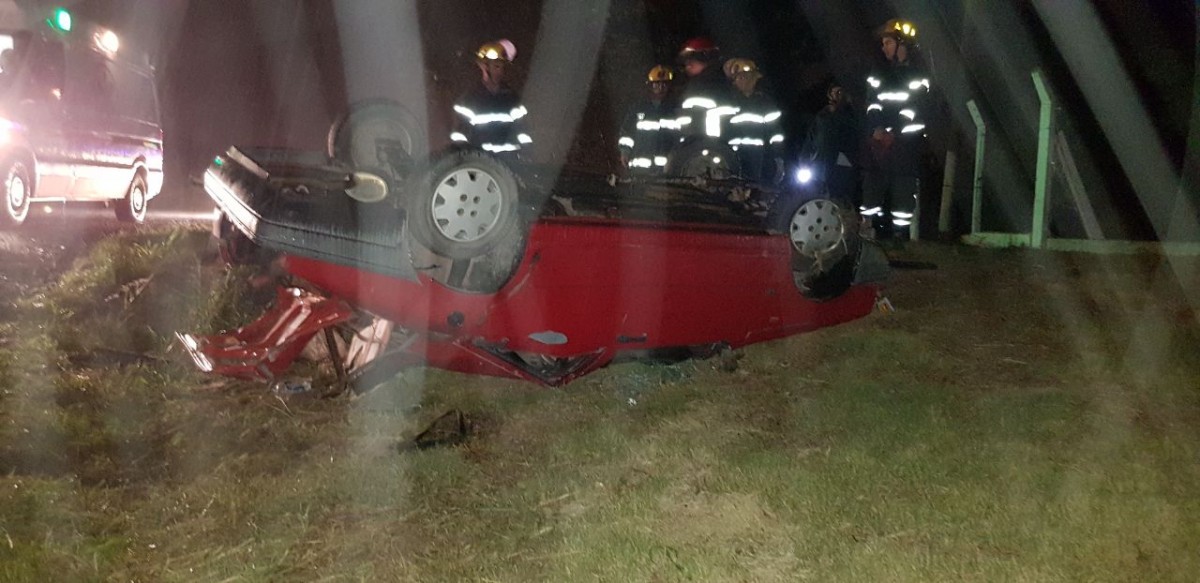 Accidente en el acceso a Las Varillas sobre Ruta 158