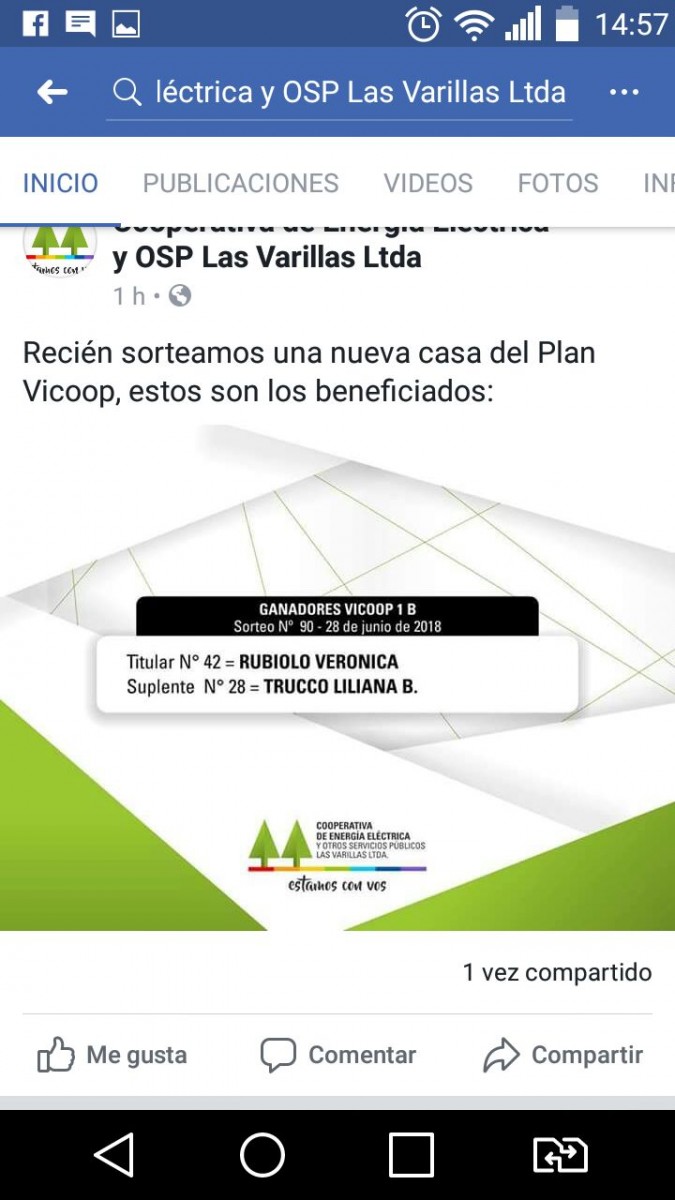 Verónica Rubiolo ganó la Vivienda del Plan Vicoop