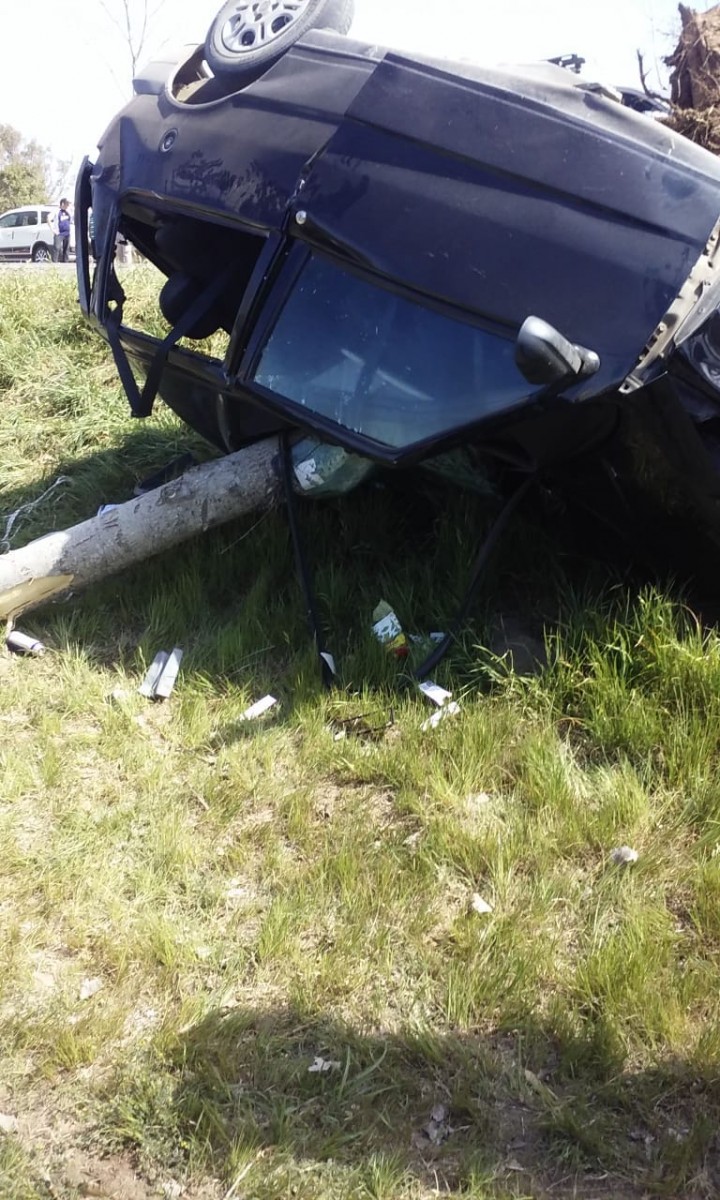 Espectacular accidente en la Ruta 158. Un herido con lesiones severas