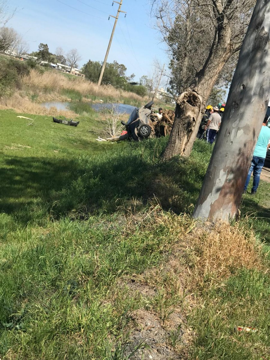 Espectacular accidente en la Ruta 158. Un herido con lesiones severas