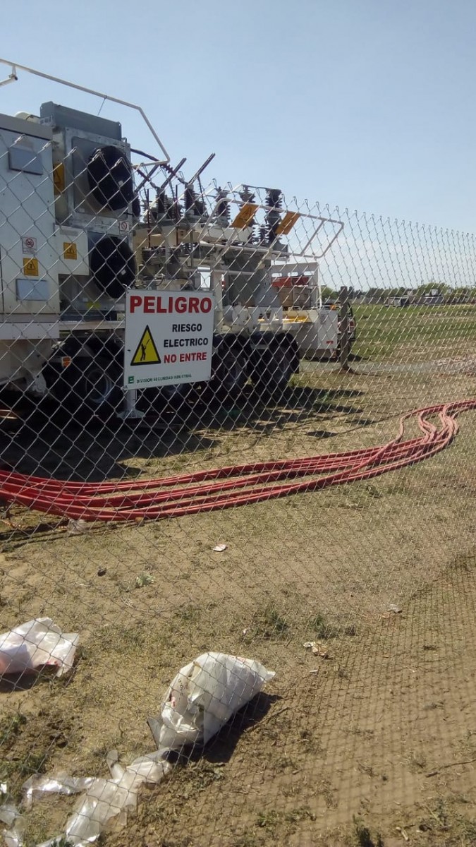 El próximo fin  de semana podrían conectar la estación eléctrica móvil con la Estación de Rebaje de Barrio Juan XXIII