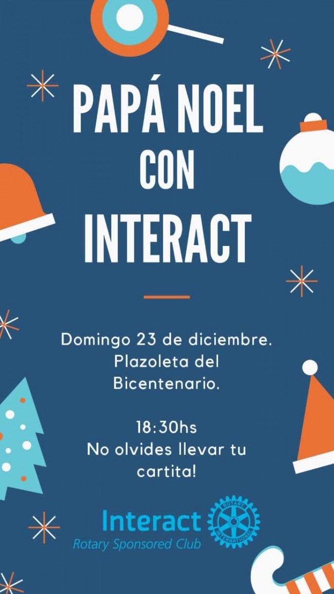 El Papá Noel del Interact estará el domingo en la Plazoleta del Bicentenario
