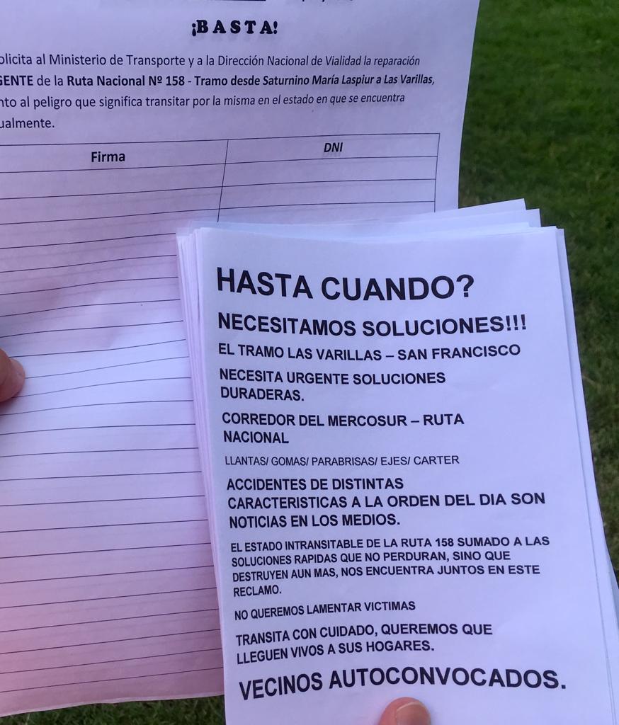 Adelanto: vecinos de Saturnino María Laspiur reclamaron una solución urgente para la Ruta 158