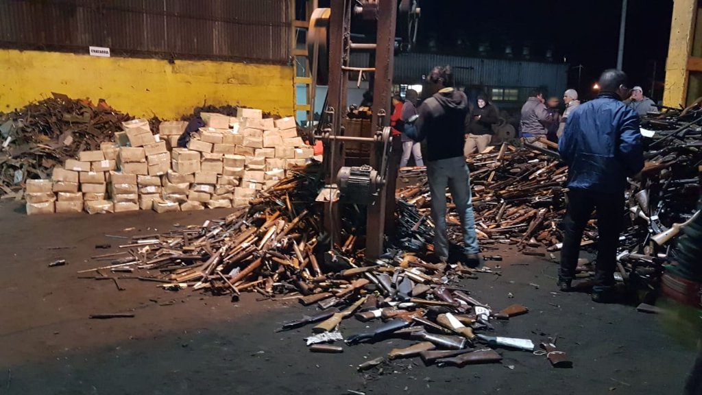 Incineraron 8 mil armas de fuego en la Fundición de Pauny
