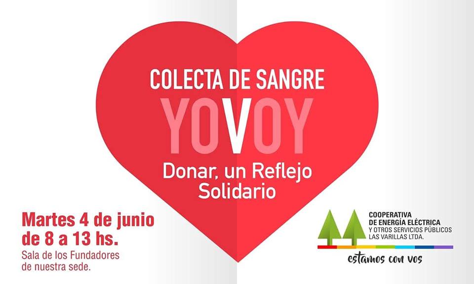 Habrá una colecta de sangre en la Cooperativa de Energía Eléctrica