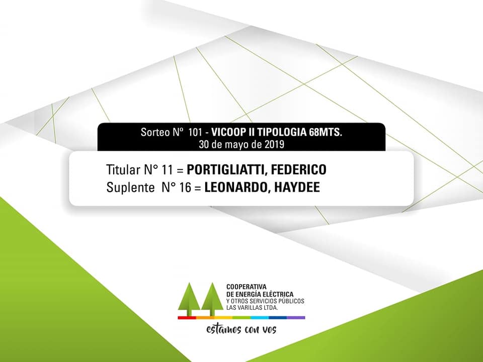 Federico Portigliatti ganó la vivienda del Plan Vicoop sorteada este jueves