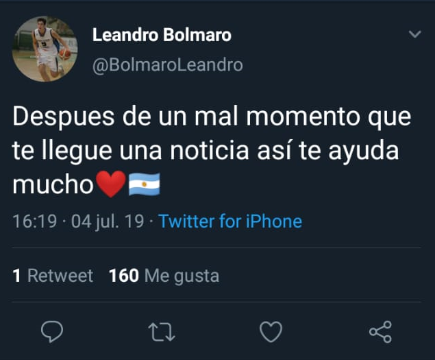 El “Cebolla” Bolmaro fue convocado para integrar la Selección Nacional de mayores que jugará el Mundial de Básquetbol en China