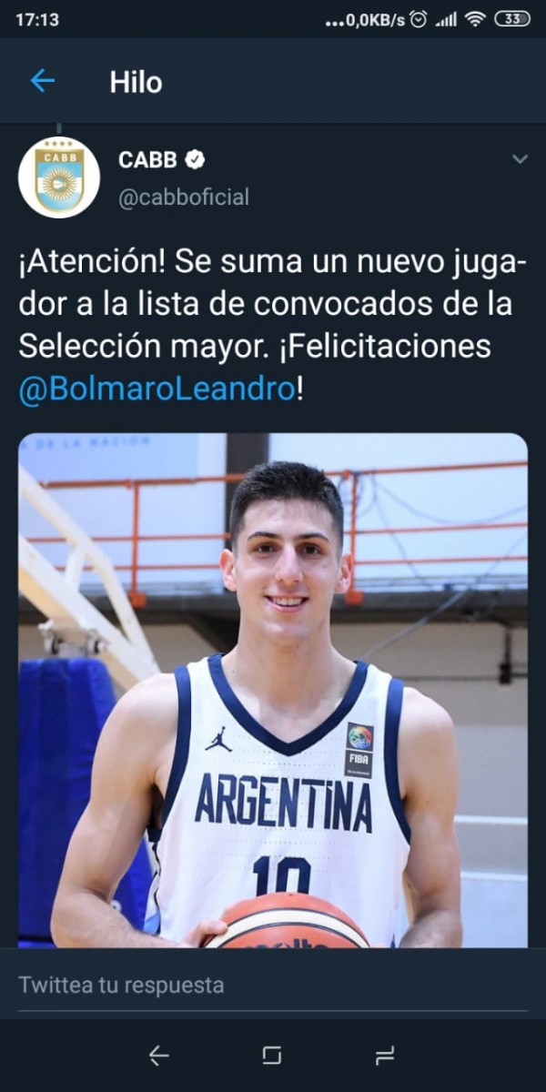 El “Cebolla” Bolmaro fue convocado para integrar la Selección Nacional de mayores que jugará el Mundial de Básquetbol en China