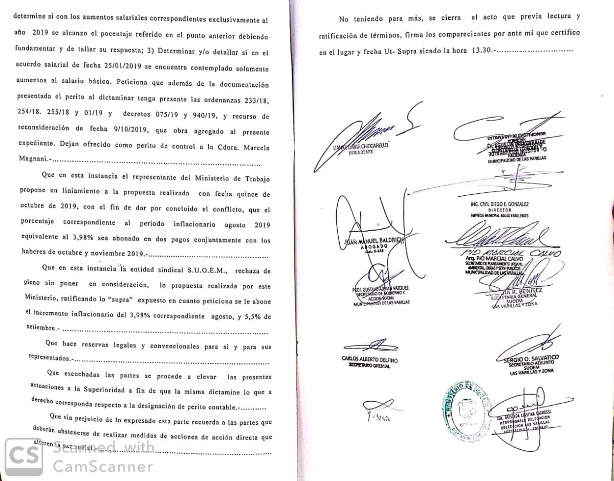 No hubo acuerdo en la primera Audiencia de Conciliación entre el Municipio y el SUOEM