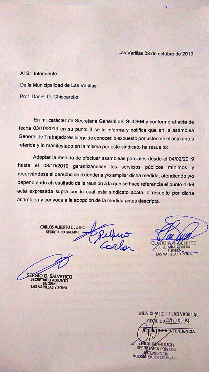 El SUOEM decidió continuar en asamblea hasta el martes