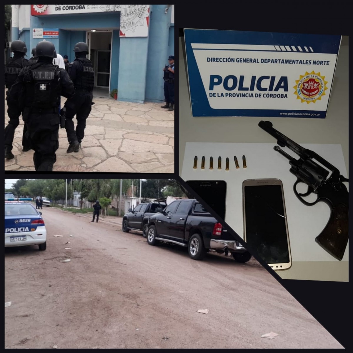 Detuvieron a dos prófugos del  tiroteo de octubre en Las Varillas y secuestraron un  arma, drogas y  una moto