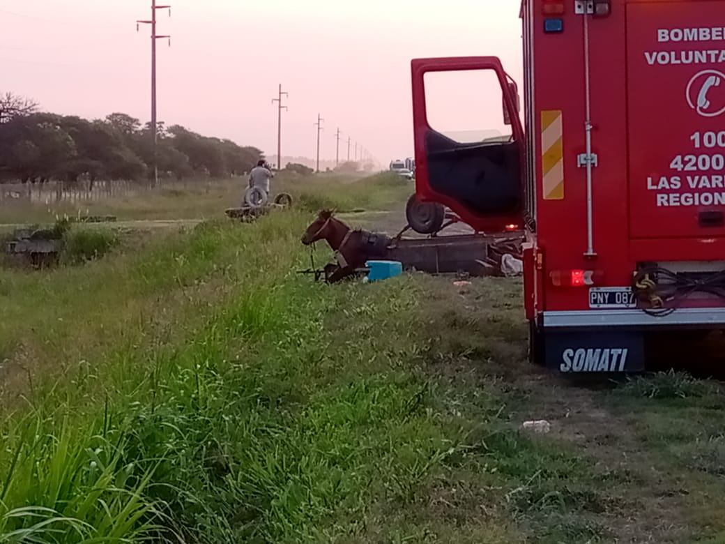 Dos muertos por el choque de un carro de tracción a sangre y un camión en la ruta 158