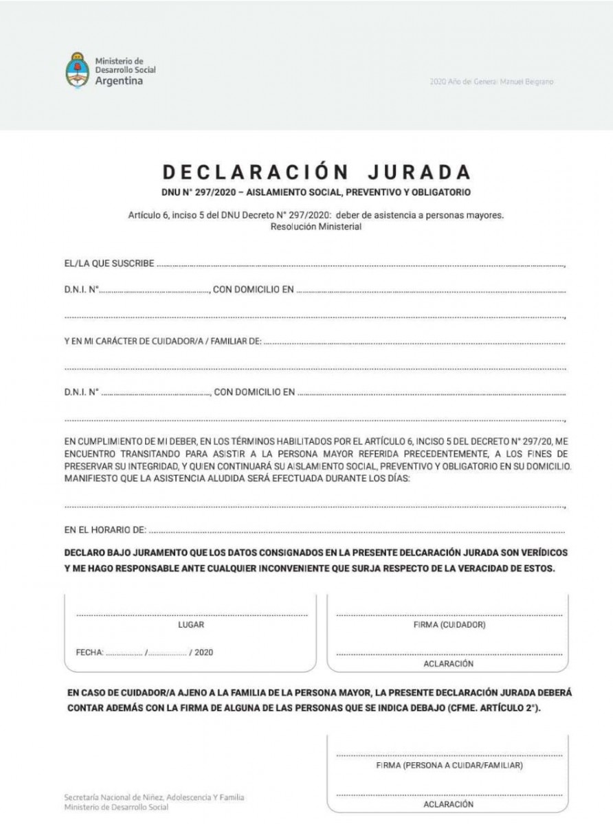 Todo lo que tenes que saber de la declaración jurada para cuidados de adultos mayores