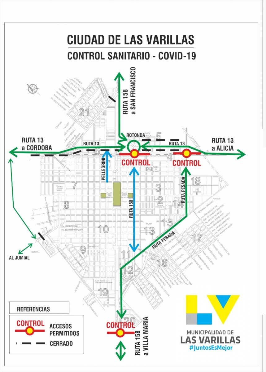 Restringen los accesos a la ciudad y se disponen puestos de control para prevenir el Coronavirus