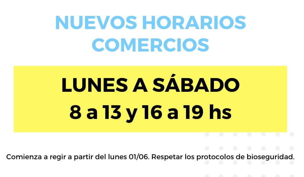 Desde lunes los comercios abrirán mañana y tarde