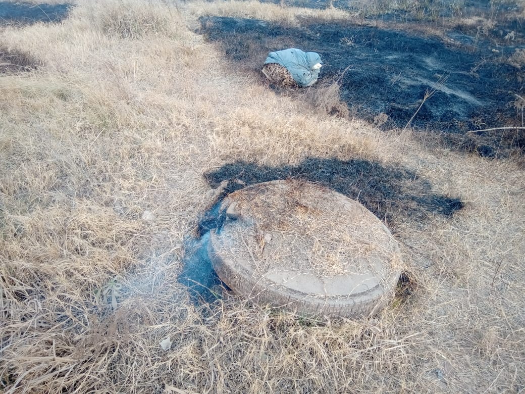 Incendio de pastizales en el acceso al basural sur provocó inconvenientes en el tránsito de camiones por la circunvalación