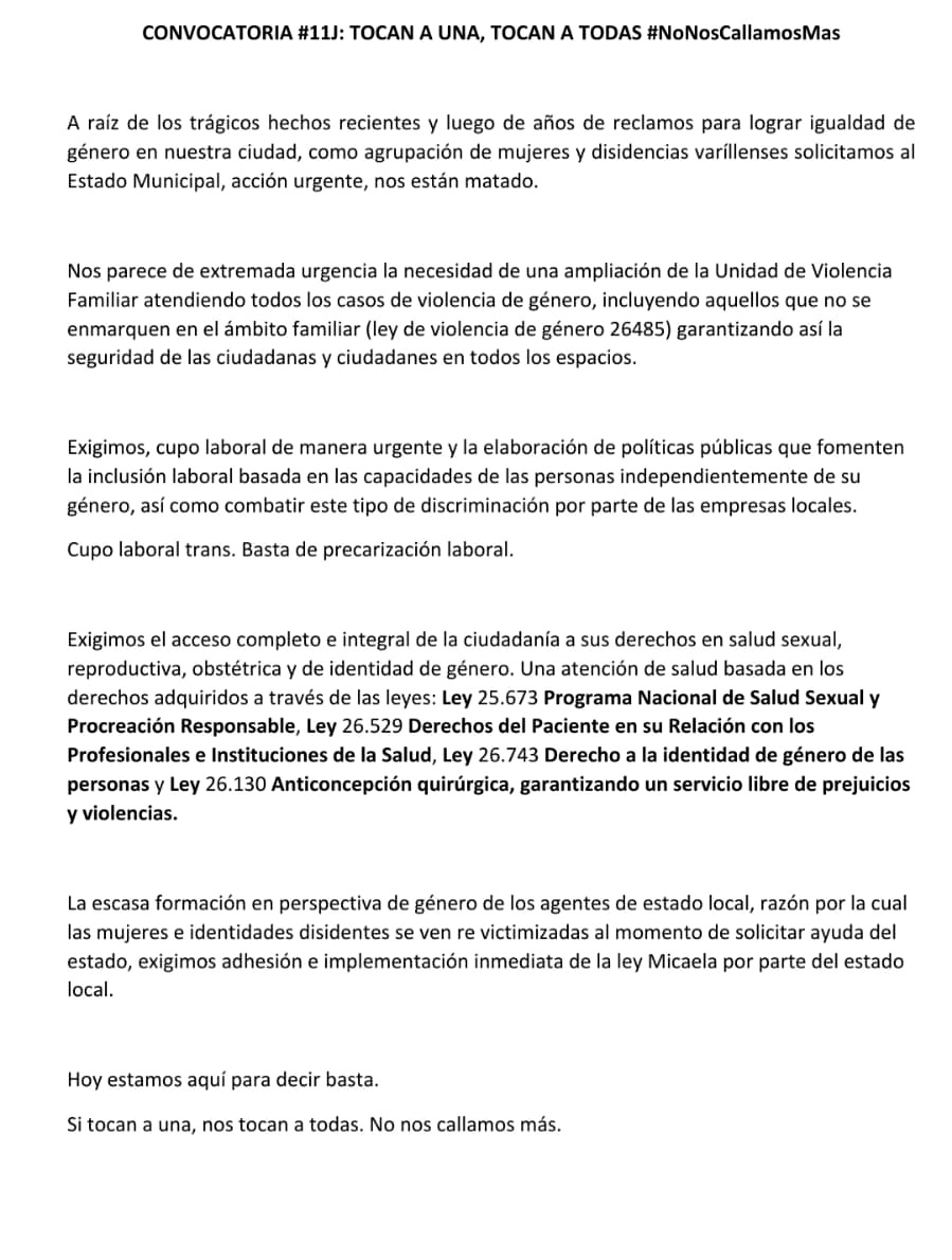Importante convocatoria en la concentración “Nos tocan a una, nos tocan a todas