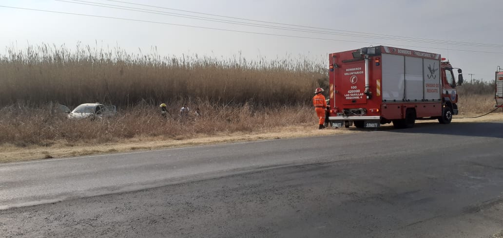 Accidente en Ruta 158 con tres personas damnificadas