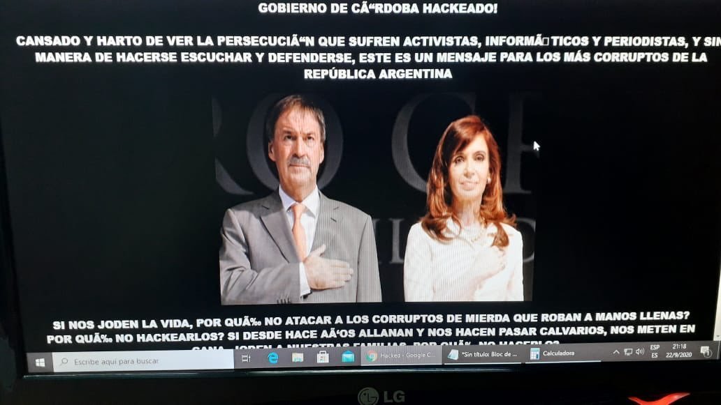 Hackearon el sitio de noticias de la pagina oficial del Gobierno de Córdoba