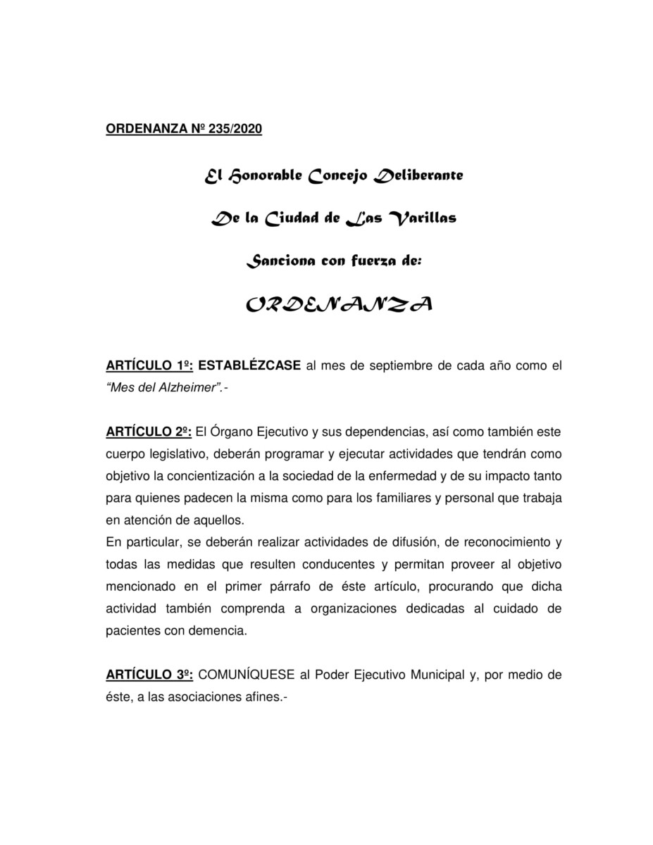 El municipio realiza una campaña de concientización del Alzhéimer