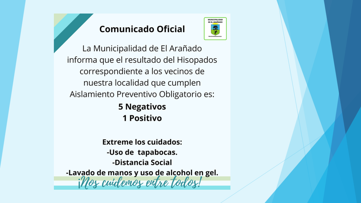Confirmaron el primer caso de covid-19 en El Arañado