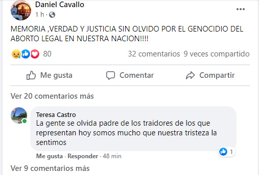 Repercusiones en Las Varillas por la aprobación del aborto legal