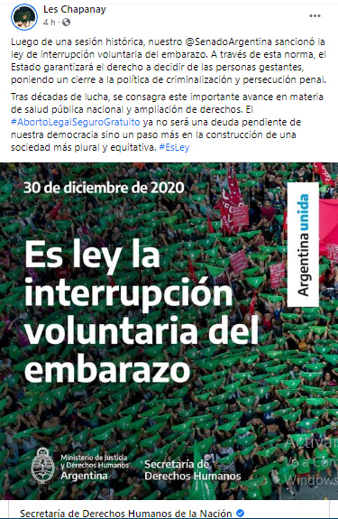 Repercusiones en Las Varillas por la aprobación del aborto legal