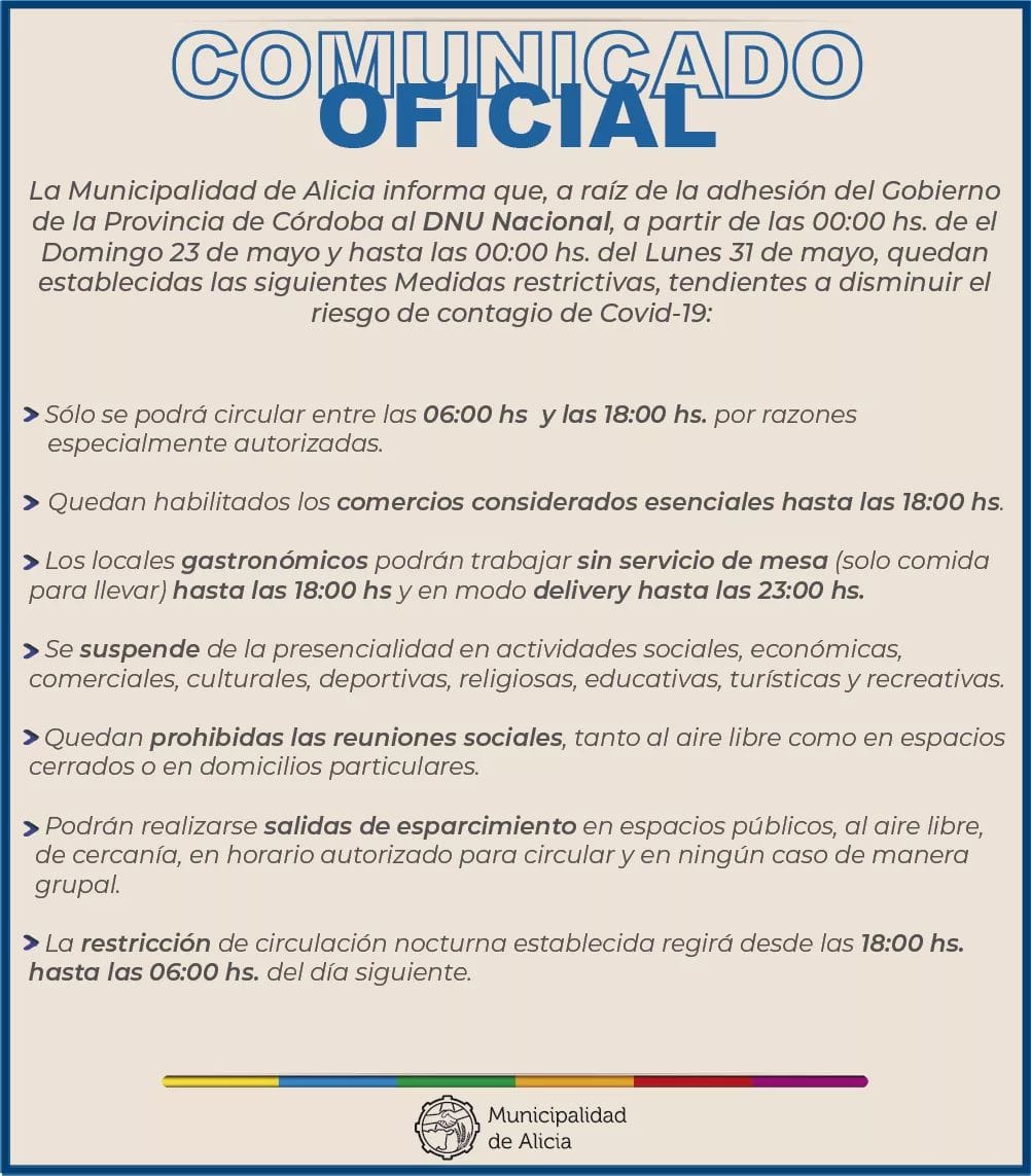 Estas son las disposiciones sanitarias en la región para esta semana