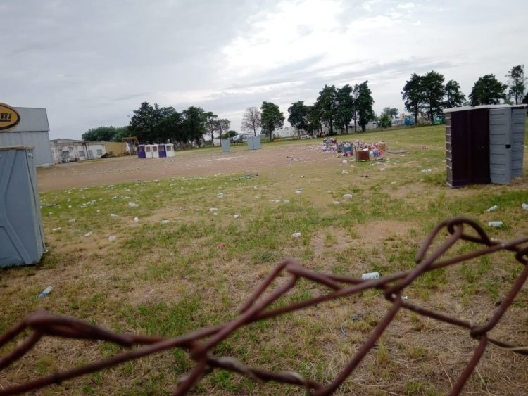 Limpiaron el predio  donde se realizó una fiesta masiva