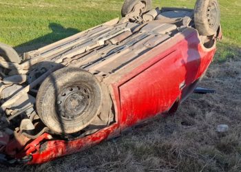 Vuelco de vehículo en ruta 3 camino a San Bartolomé