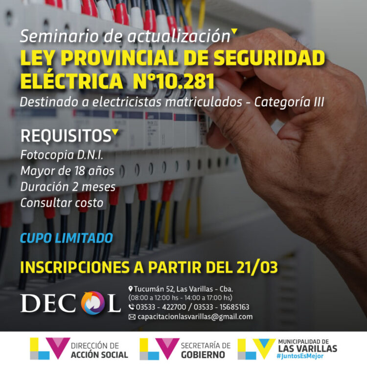 El DeCOL abre inscripciones para capacitaciones en oficios