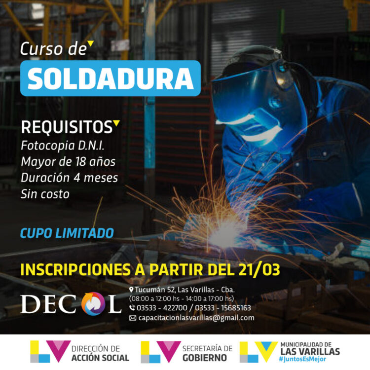 El DeCOL abre inscripciones para capacitaciones en oficios