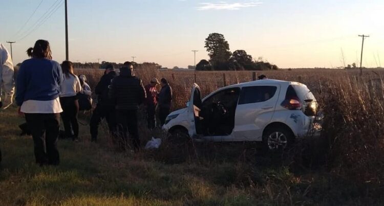 Un vehículo volcó en la RN 158 en cercanías a Las Varas
