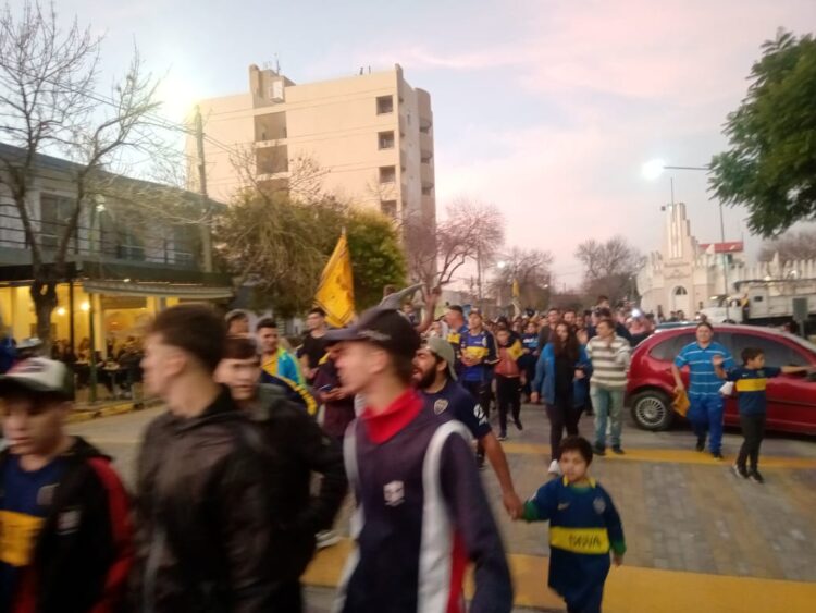Festejo boquense en el centro de la ciudad
