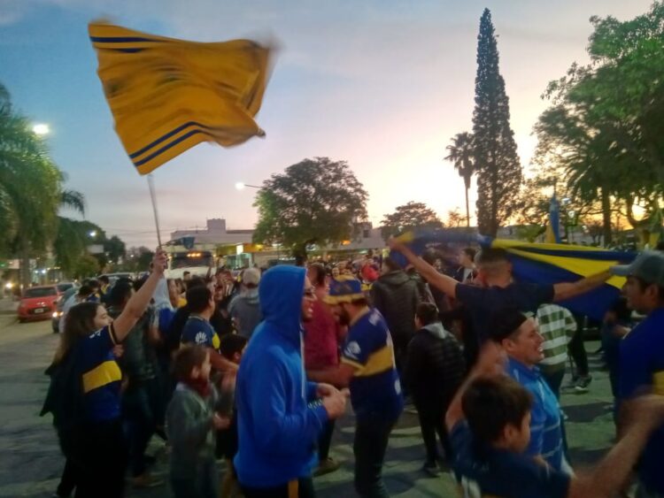Festejo boquense en el centro de la ciudad