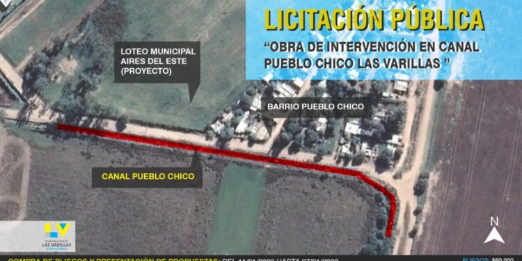 Licitación pública para la obra de intervención en el canal de B° Pueblo Chico