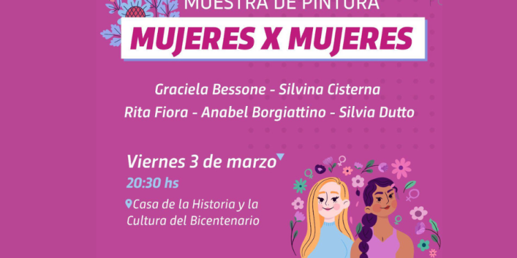 Realizarán la muestra de pintura “Mujeres por Mujeres”
