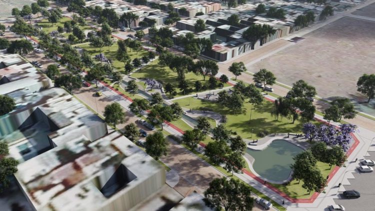 Trabajan en una obra que cambiará la vista de un amplio sector de la ciudad