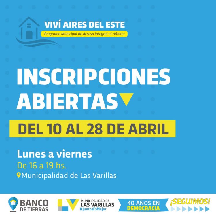 Anunciaron la fecha de apertura para las inscripciones a viviendas y terrenos del loteo Aires del Este.