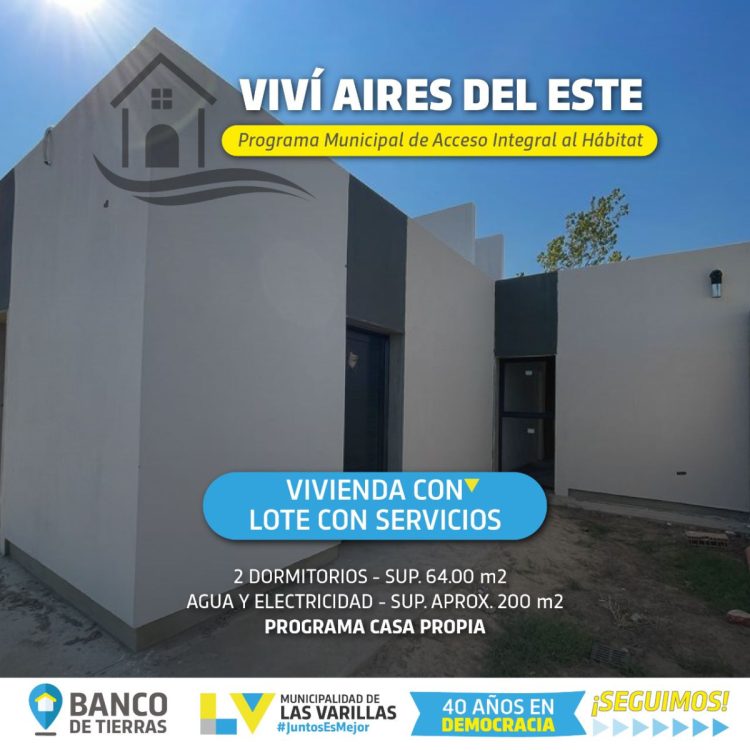 Anunciaron la fecha de apertura para las inscripciones a viviendas y terrenos del loteo Aires del Este.