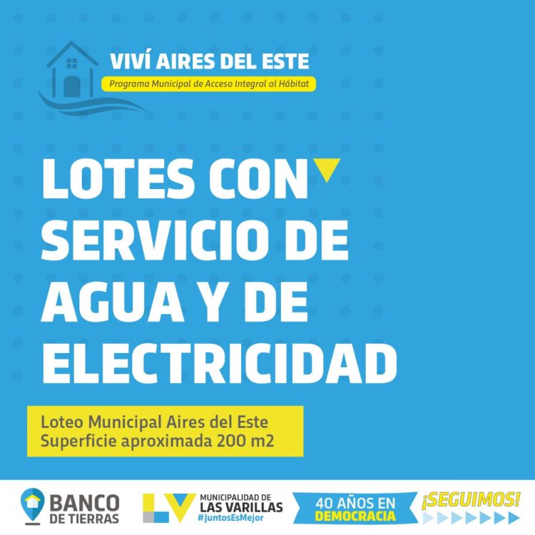 Anunciaron la fecha de apertura para las inscripciones a viviendas y terrenos del loteo Aires del Este.