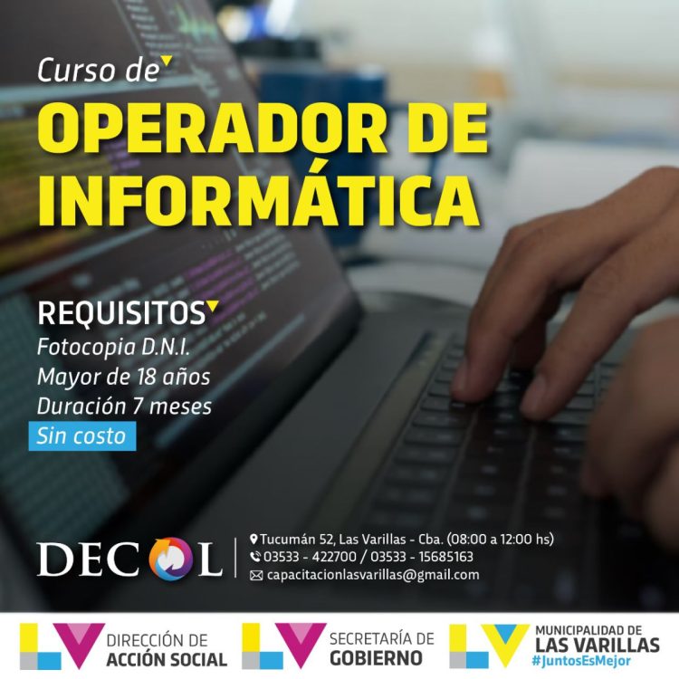 El DeCOL dictará nuevos cursos de formación laboral