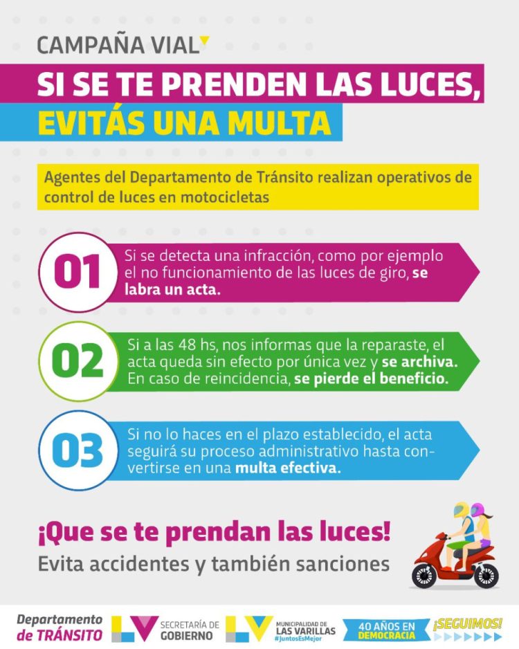 “Si se te prenden las luces, evitás una multa”