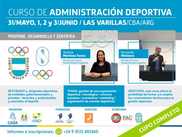 Con asistentes de varias provincias, comenzó un Curso de Administración Deportiva