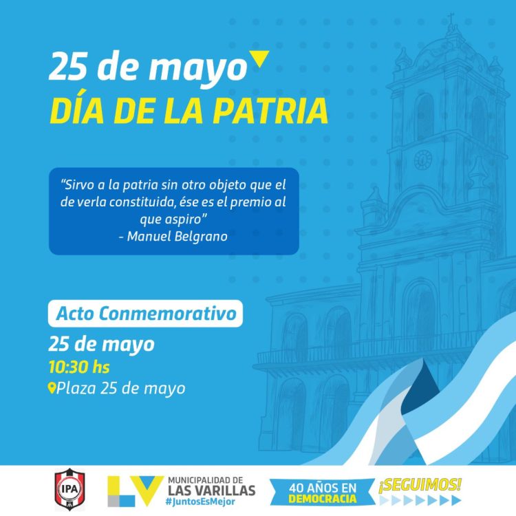 Invitan a la Noche de Gala y acto conmemorativo de la Revolución de Mayo