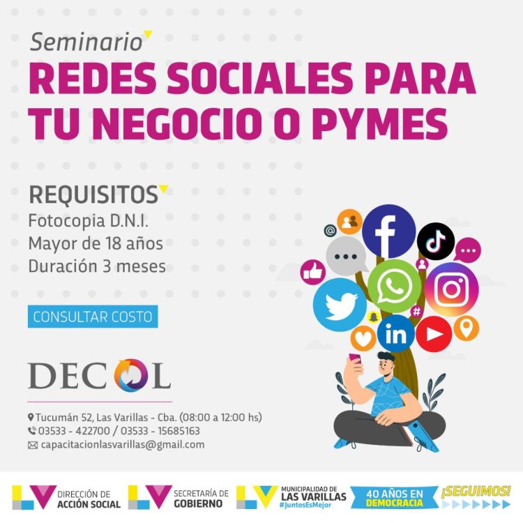 Seminario sobre redes sociales para negocios o PYMES
